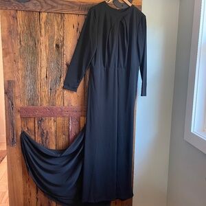 NWT SIze 18 Eloquii Black Floor Length Gown with small train